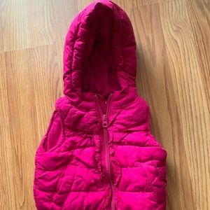 Old navy pink hooded puffy vest
